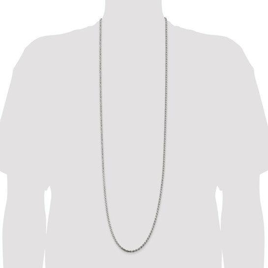 Sterling Silver 3mm Diamond-cut Rope Chain