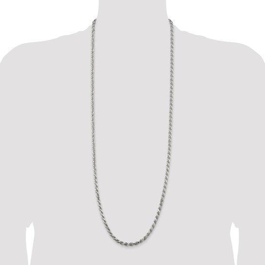 Sterling Silver 4.75mm Diamond-cut Rope Chain