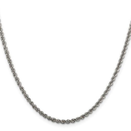 Sterling Silver 2.5mm Solid Rope Chain
