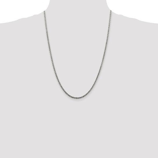 Sterling Silver 2.5mm Solid Rope Chain
