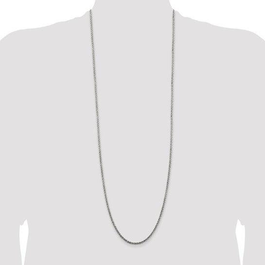Sterling Silver 2.5mm Solid Rope Chain