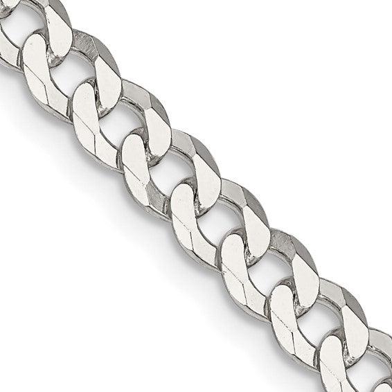 Sterling Silver 5.7mm Semi-Solid Flat Anchor Chain