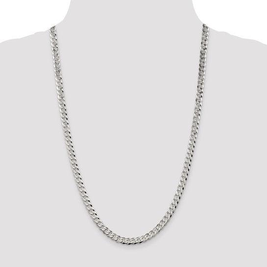Sterling Silver 6mm Close Link Flat Curb Chain