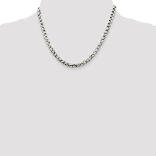 Sterling Silver 5.20mm Round Box Chain