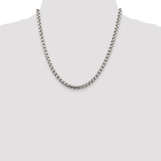 Sterling Silver 5.20mm Round Box Chain