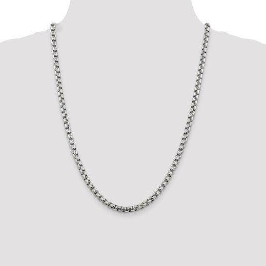Sterling Silver 5.20mm Round Box Chain