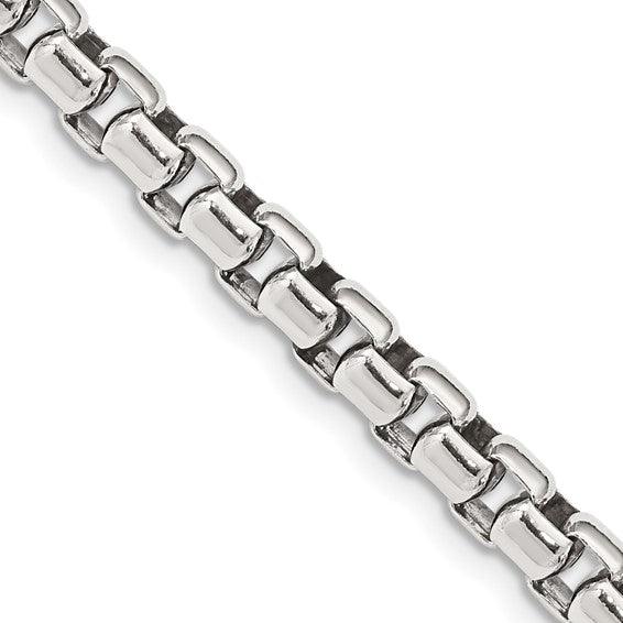 Sterling Silver 5.20mm Round Box Chain