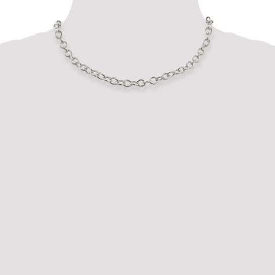 Sterling Silver 6.8mm Oval Cable Chain