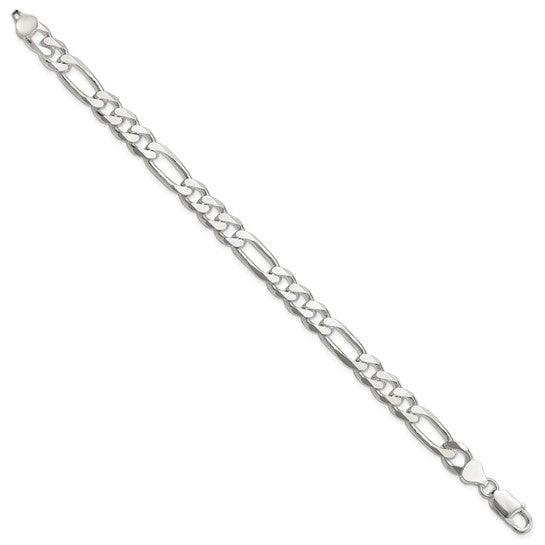 Sterling Silver 8mm Figaro Bracelet