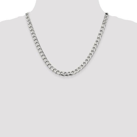Sterling Silver 6.75mm Polished Open Curb Chain