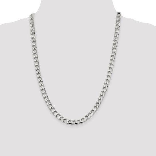 Sterling Silver 6.75mm Polished Open Curb Chain