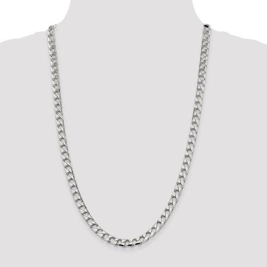 Sterling Silver 6.75mm Polished Open Curb Chain