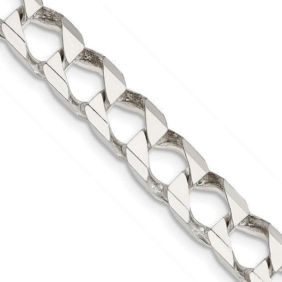 Sterling Silver 6.75mm Polished Open Curb Chain