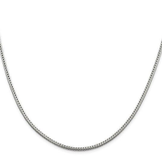 Sterling Silver 2.5mm Diamond Cut Round Franco Chain