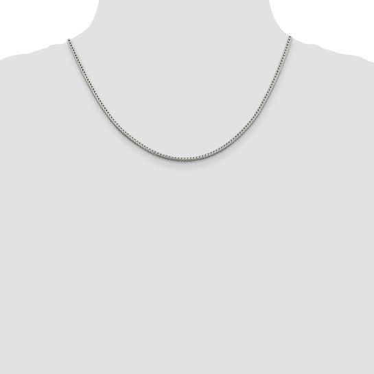 Sterling Silver 2.5mm Diamond Cut Round Franco Chain