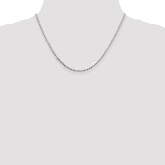 Sterling Silver 2mm Diamond-cut Snake Chain