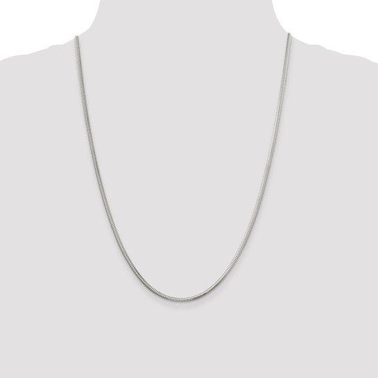 Sterling Silver 2.5mm Diamond-cut Snake Chain
