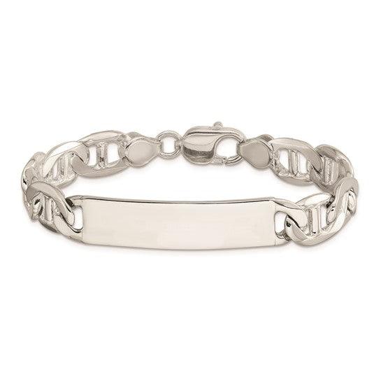 Sterling Silver 8.5inch Polished Engravable Anchor Link ID Bracelet