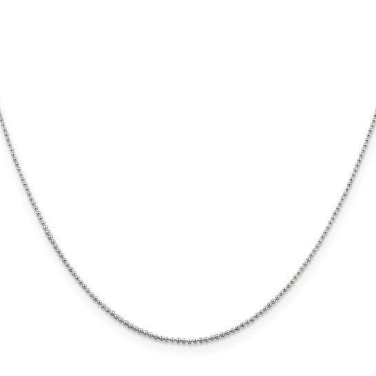 Sterling Silver 5.00mm Beaded Chain