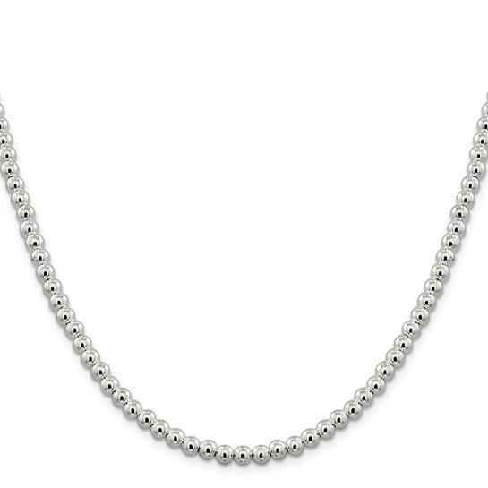 Sterling Silver 5mm Beaded Box Chain