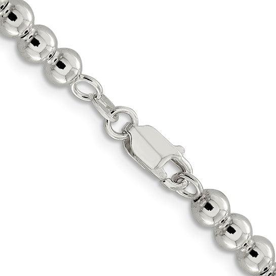 Sterling Silver 5mm Beaded Box Chain
