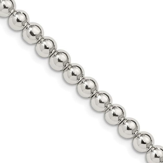 Sterling Silver 5mm Beaded Box Chain