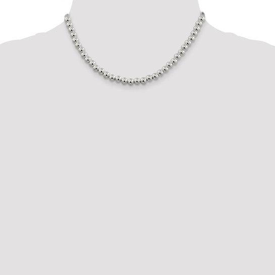 Sterling Silver 6.10mm Beaded Box Chain