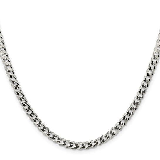 Sterling Silver 4.5mm Close Link Flat Curb Chain