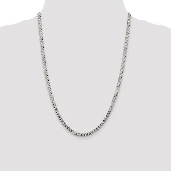 Sterling Silver 6.8mm Close Link Flat Curb Chain
