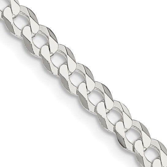 Sterling Silver 4.5mm Close Link Flat Curb Chain