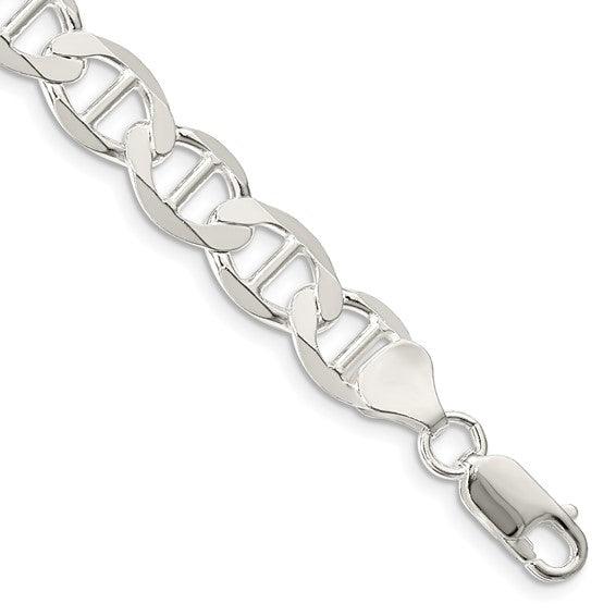 Sterling Silver 8.9mm Polished Flat Anchor Bracelet