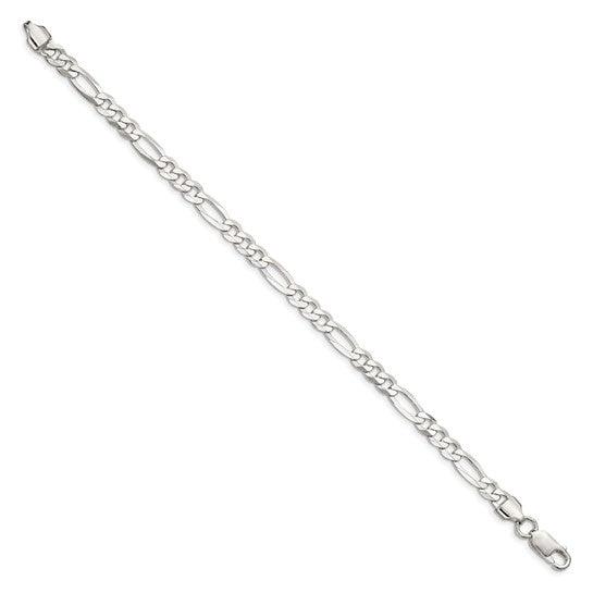 Sterling Silver 5.5mm Flat Figaro Bracelet