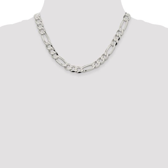 Sterling Silver 9.5mm Flat Figaro Chain