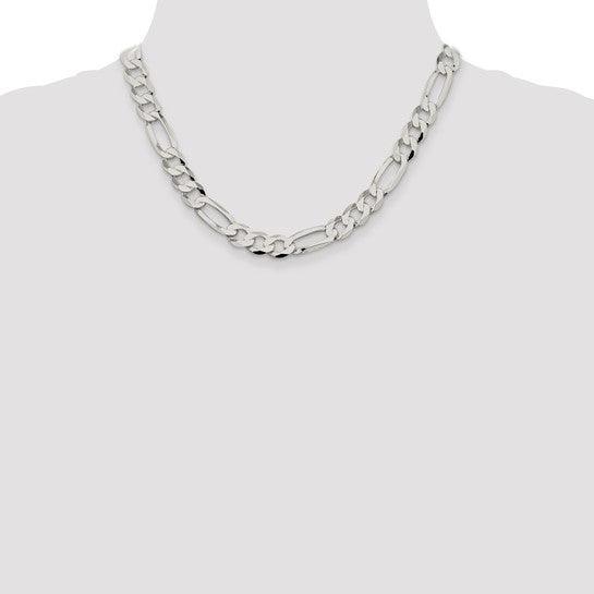 Sterling Silver 9.5mm Flat Figaro Chain