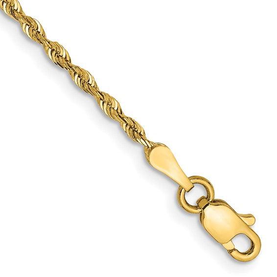 14k 1.85mm Diamond Cut Quadruple Rope Anklet