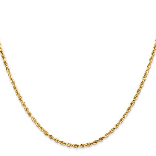 14k 2.00mm Diamond-cut Quadruple Rope Chain