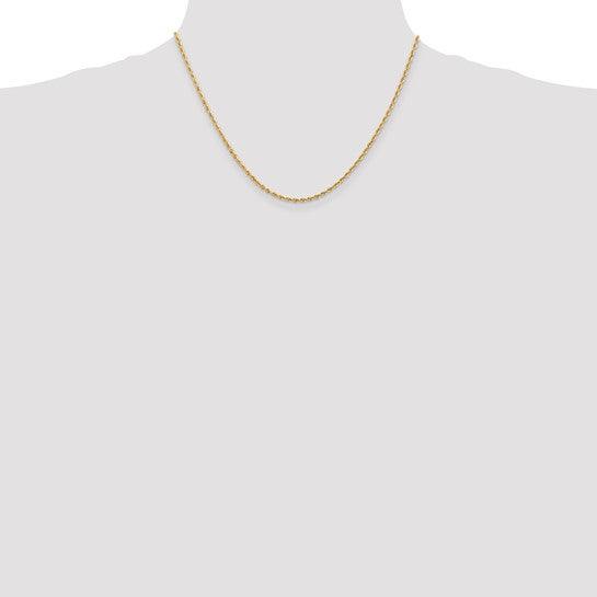 14k 2.00mm Diamond-cut Quadruple Rope Chain