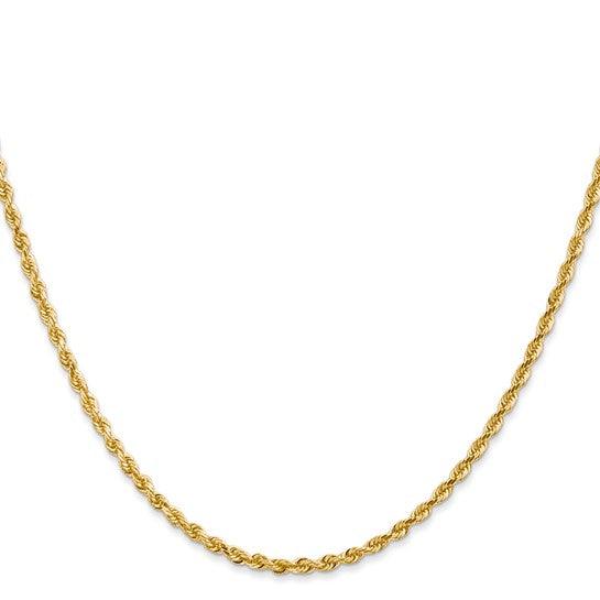 14k 2.25mm Diamond Cut Quadruple Rope Chain