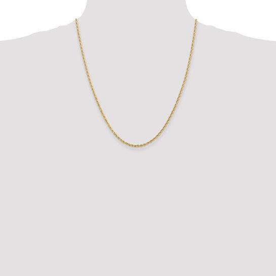 14k 2.25mm Diamond Cut Quadruple Rope Chain