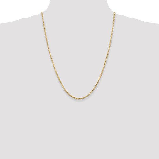 14k 2.25mm Diamond Cut Quadruple Rope Chain