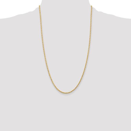 14k 2.25mm Diamond Cut Quadruple Rope Chain