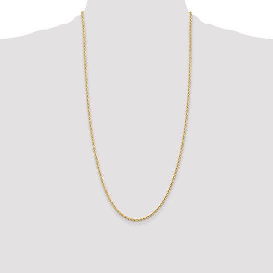 14k 2.25mm Diamond Cut Quadruple Rope Chain