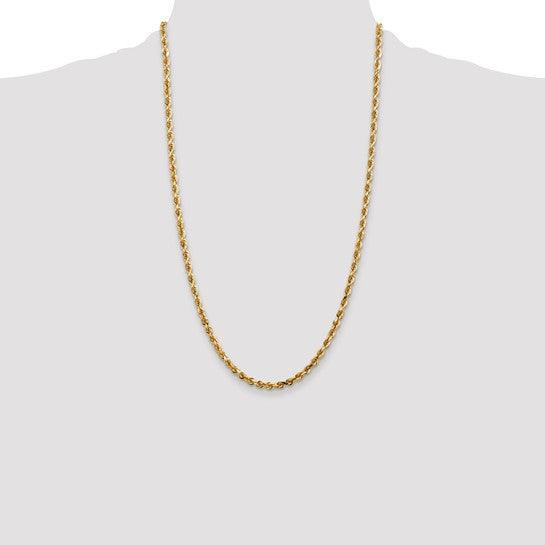 14k 4mm Diamond Cut Quadruple Rope Chain
