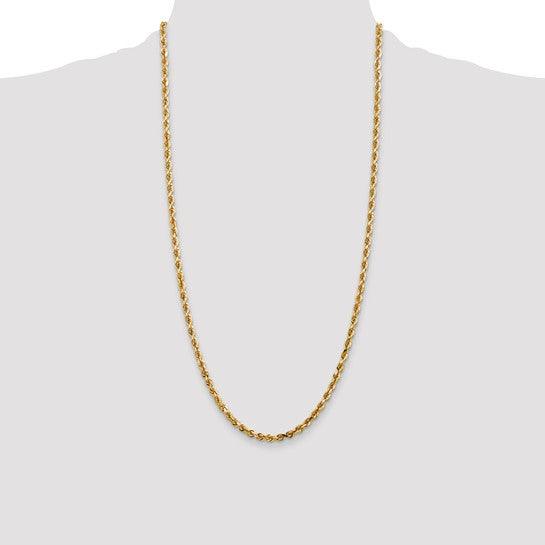 14k 4mm Diamond Cut Quadruple Rope Chain