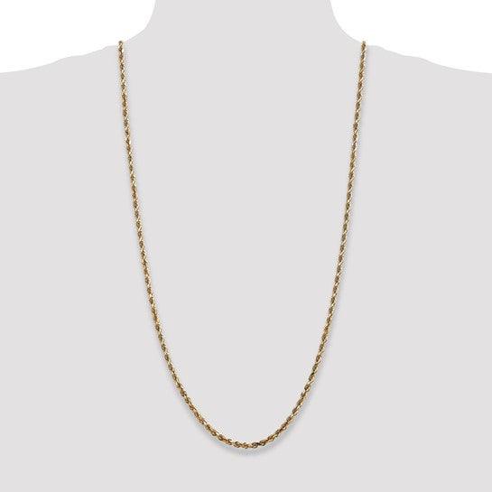 14k 4mm Diamond Cut Quadruple Rope Chain