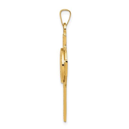 14k Cross w-St. Christopher Medal Pendant