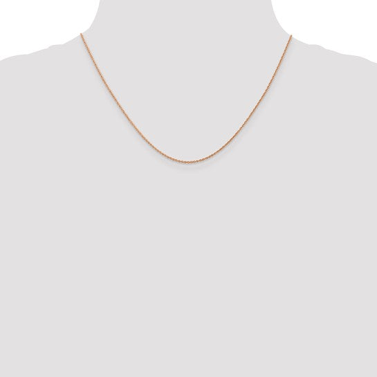 14k Rose Gold 0.8mm Light-Baby Rope Chain