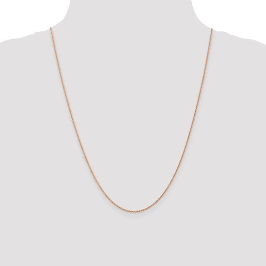 14k Rose Gold 0.8mm Light-Baby Rope Chain