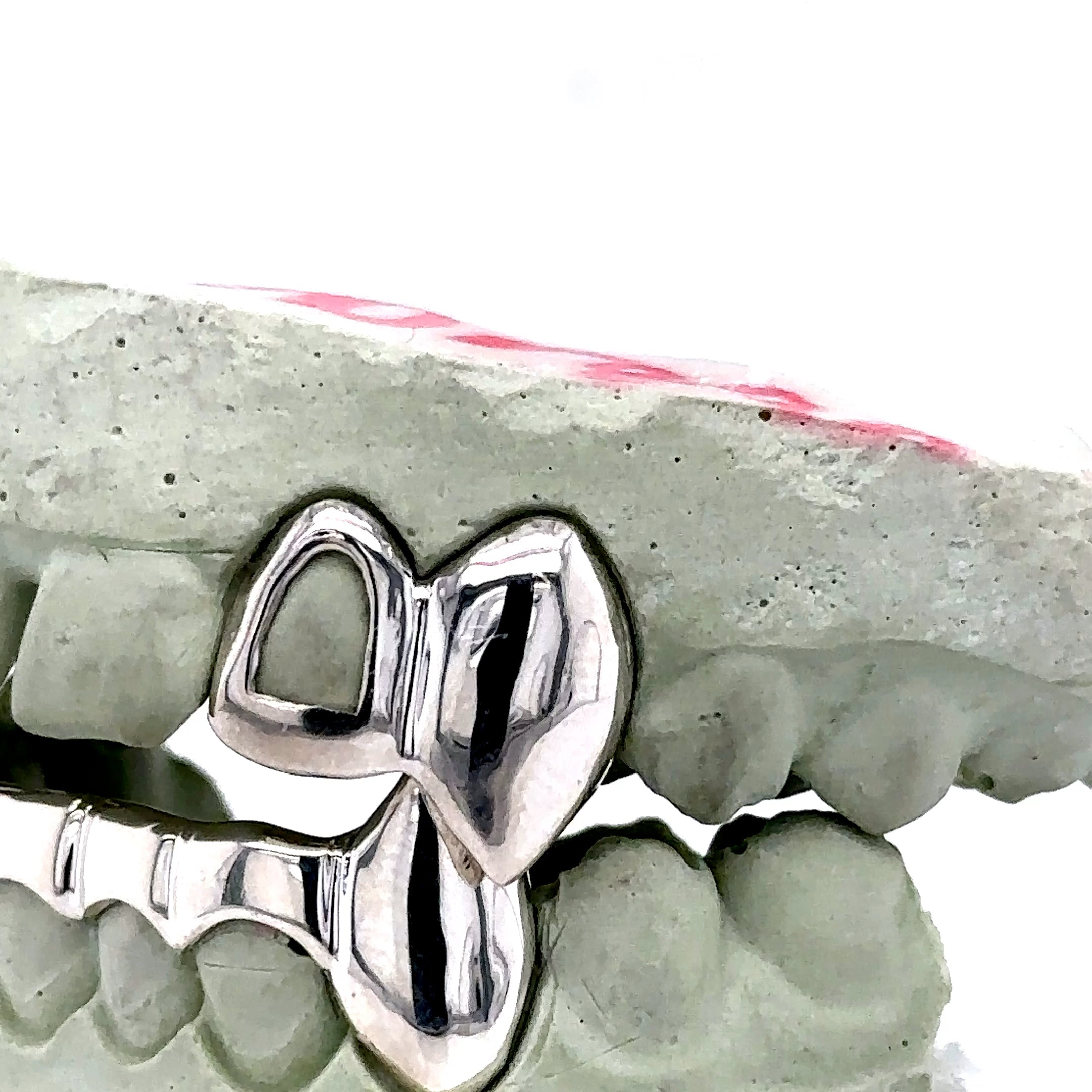 4 top 6 Bottom Silver Open Face Grillz