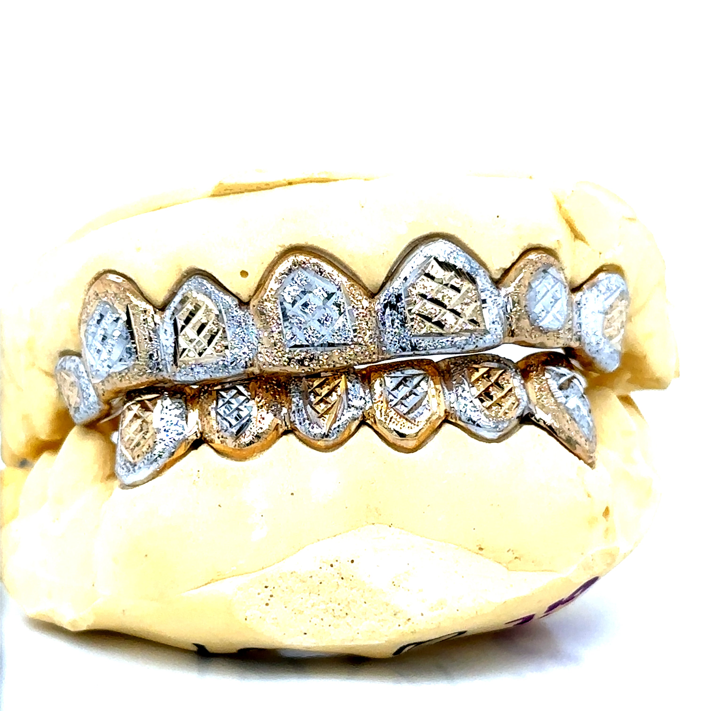 14pc Two Tone Sunburst Cut Grillz